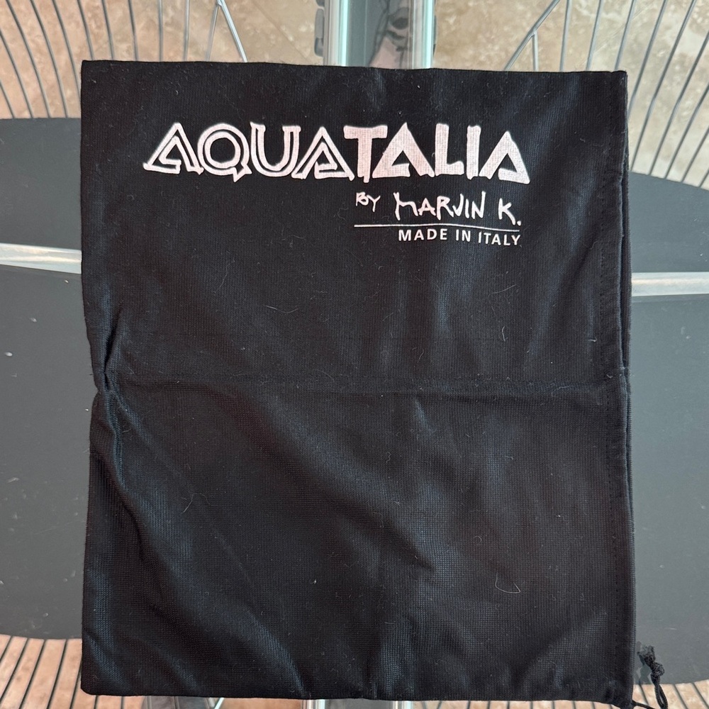 Aquatalia Black Dust Bag with White Logo
